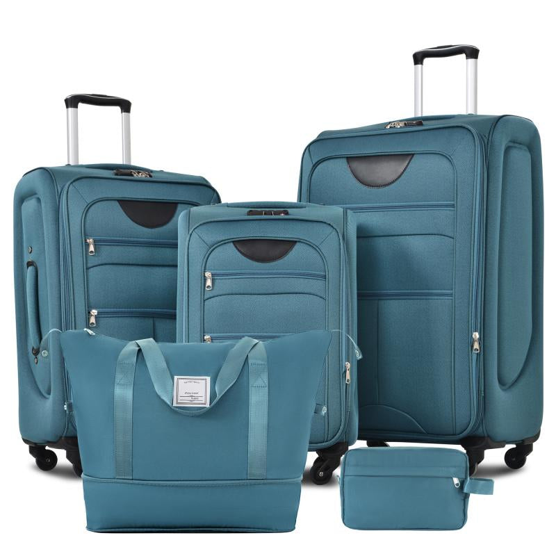 Softside Expandable 3-Piece Luggage Set with Luggage Bag, Upright Rotating Soft Shell, Lightweight Travel Luggage Set, Soft Edge Design, No Hard Edges, Can Be Flattened, Saving Storage Space Durable Luggagesets