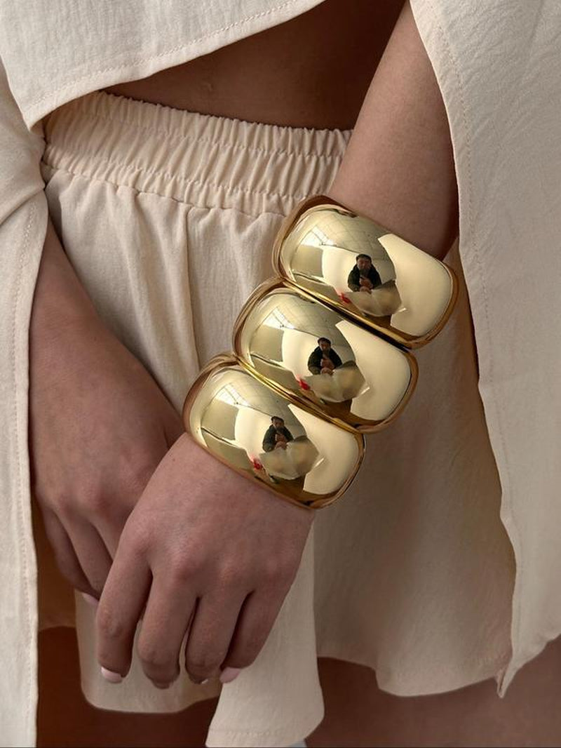Women'S Irregular Geometric Design Cuff Bangle, Fashion Jewelry for Party, Daily Clothing Decor, Trendy All-Match & Exquisite Jewelry for Birthday Gift