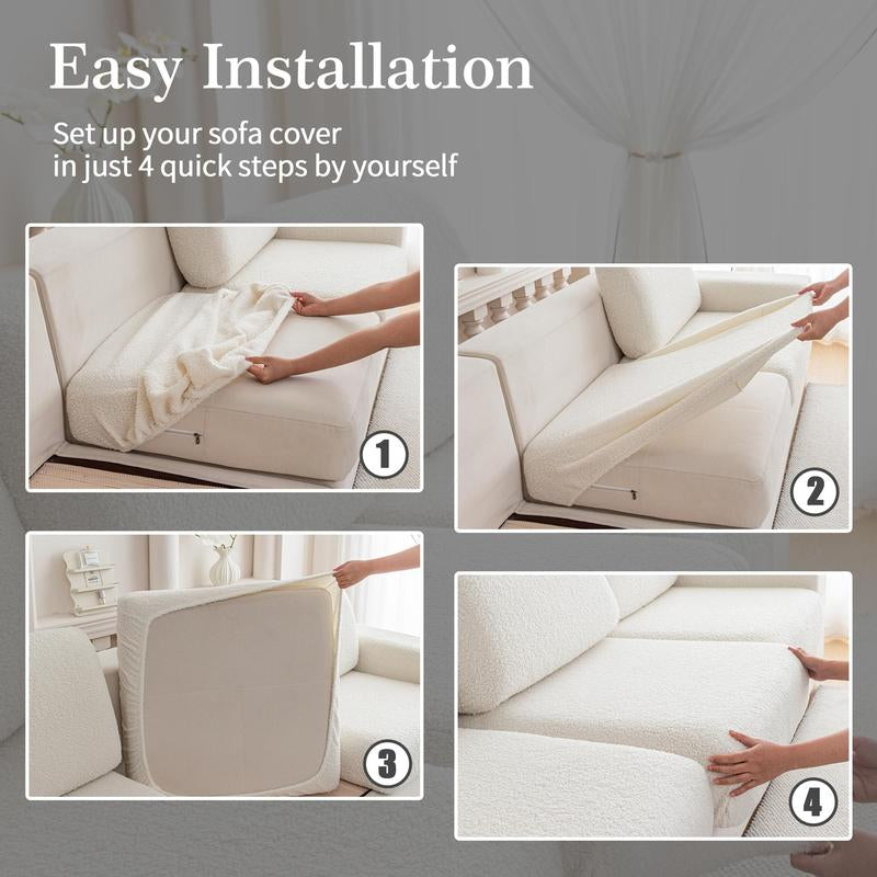 Upgraded All-Season Elastic Sofa Cushion Cover, a Simple and Modern Non-Slip Sofa Slipcover, Suitable for L-Shaped Sofas and 1, 2, 3, 4-Seater Sofas as a Living Room Sofa Protector