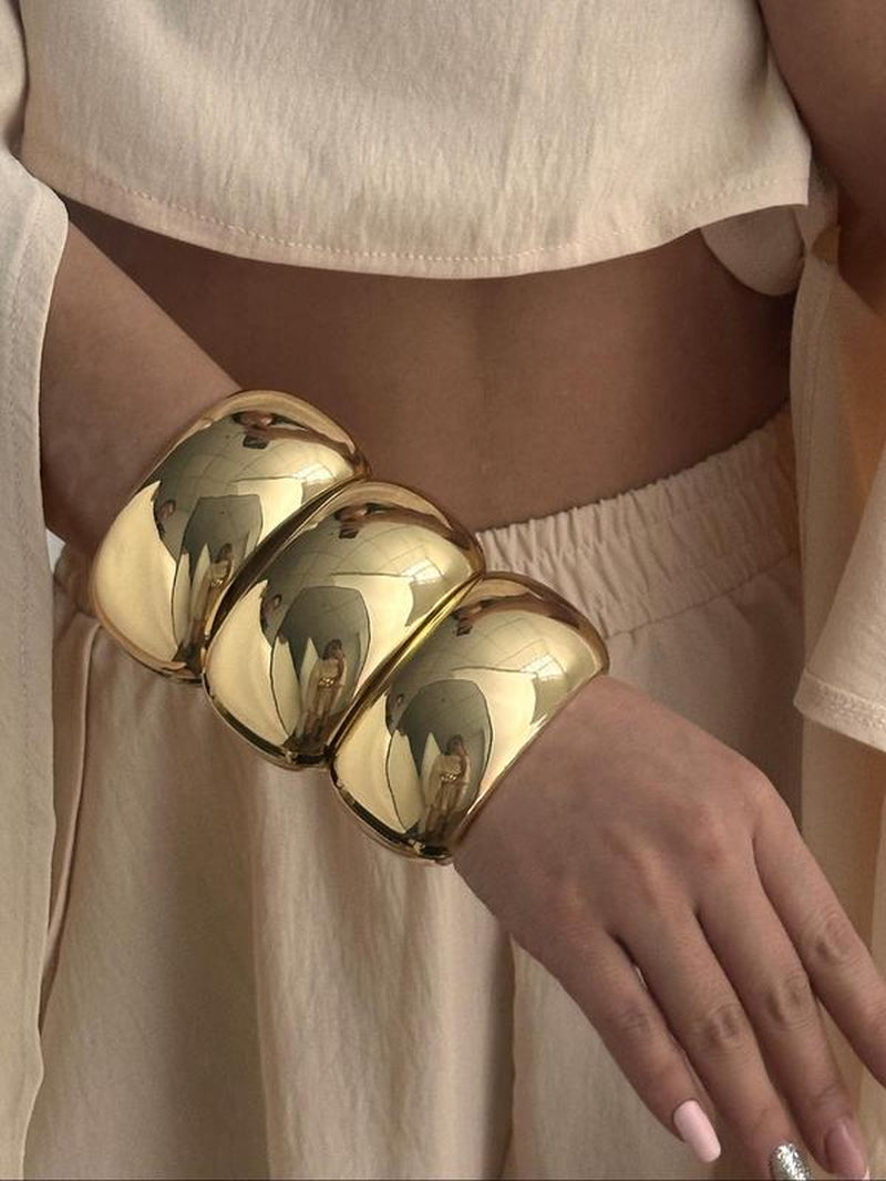 Women'S Irregular Geometric Design Cuff Bangle, Fashion Jewelry for Party, Daily Clothing Decor, Trendy All-Match & Exquisite Jewelry for Birthday Gift
