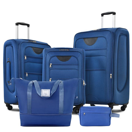 Softside Expandable 3-Piece Luggage Set with Luggage Bag, Upright Rotating Soft Shell, Lightweight Travel Luggage Set, Soft Edge Design, No Hard Edges, Can Be Flattened, Saving Storage Space Durable Luggagesets