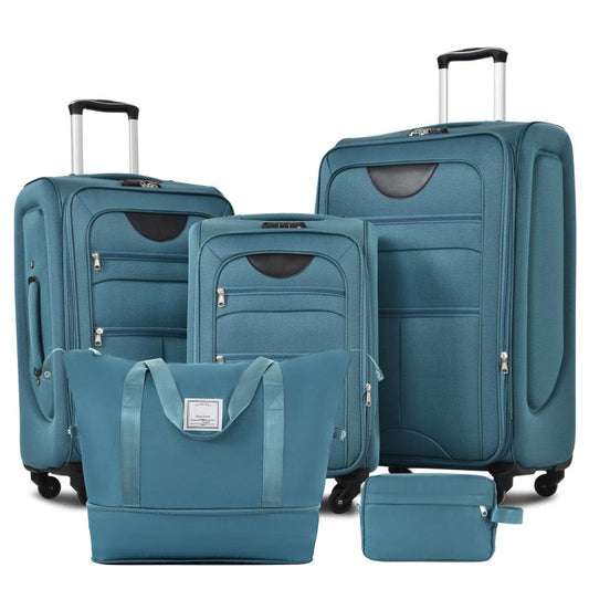 Softside Expandable 3-Piece Luggage Set with Luggage Bag, Upright Rotating Soft Shell, Lightweight Travel Luggage Set, Soft Edge Design, No Hard Edges, Can Be Flattened, Saving Storage Space Durable Luggagesets