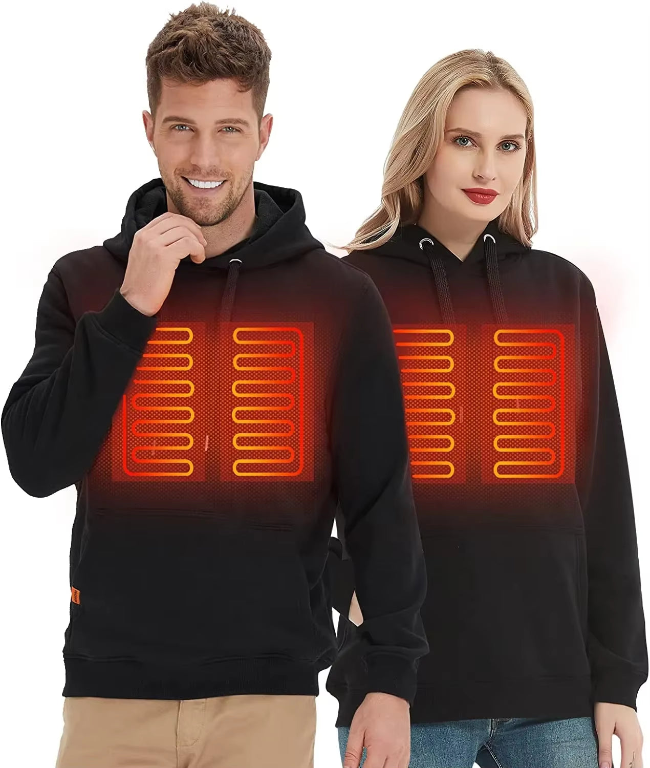 USB Heated Vintage Gothic Hoodie for Women and Men - Long Sleeve Streetwear Loose Coat and Harajuku Sweatshirt