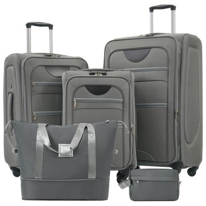 Softside Expandable 3-Piece Luggage Set with Luggage Bag, Upright Rotating Soft Shell, Lightweight Travel Luggage Set, Soft Edge Design, No Hard Edges, Can Be Flattened, Saving Storage Space Durable Luggagesets