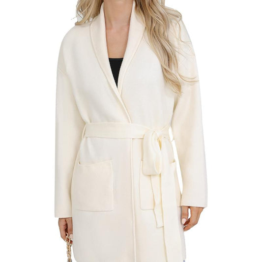 Totatuit Women'S Oversized Long Cardigan Sweater with Belt 2025 Fall Spring Open Front Knitwear with Pockets Elegant Fit Cozy Soft Fabric Casual Cute Solid Color Lapel Collar Two Pockets Knee-Length Super Soft Material Comfortable Everyday Wear