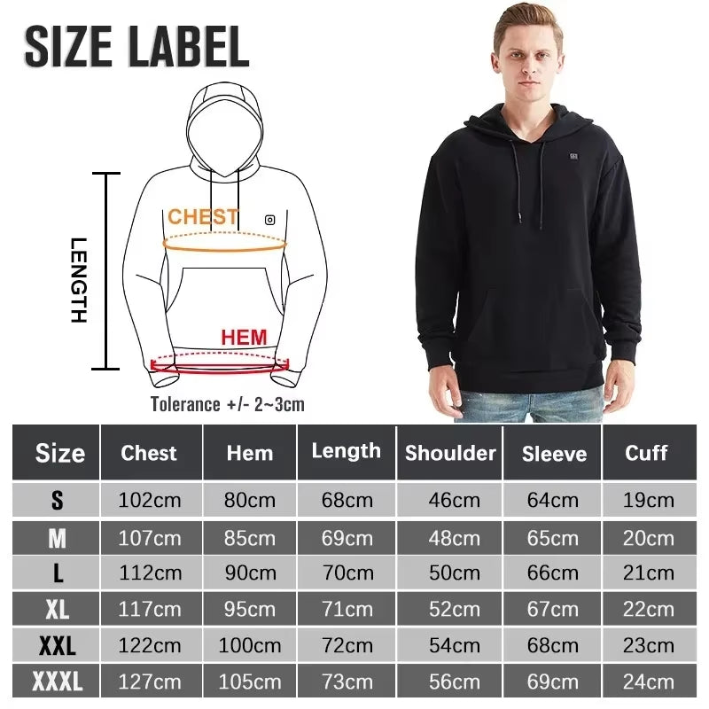 USB Heated Vintage Gothic Hoodie for Women and Men - Long Sleeve Streetwear Loose Coat and Harajuku Sweatshirt