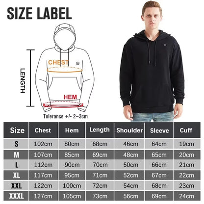 USB Heated Vintage Gothic Hoodie for Women and Men - Long Sleeve Streetwear Loose Coat and Harajuku Sweatshirt